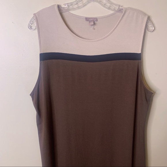 J. JILL Neutral Minimal Capsule Wardrobe Basic Sleeveless Dress - Picture 3 of 15